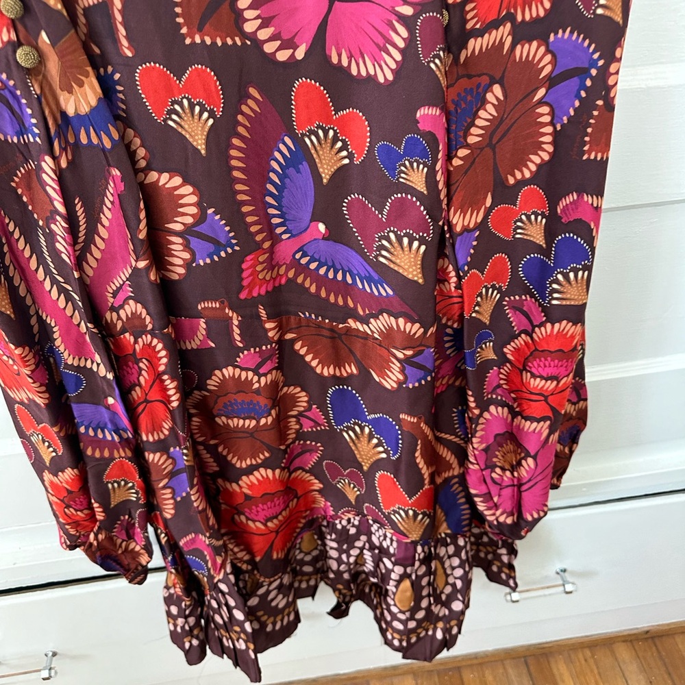 FARM Rio Bright Flora Colorful Long Sleeve
Satin Mini Dress Boho Size XL - Picture 11 of 12